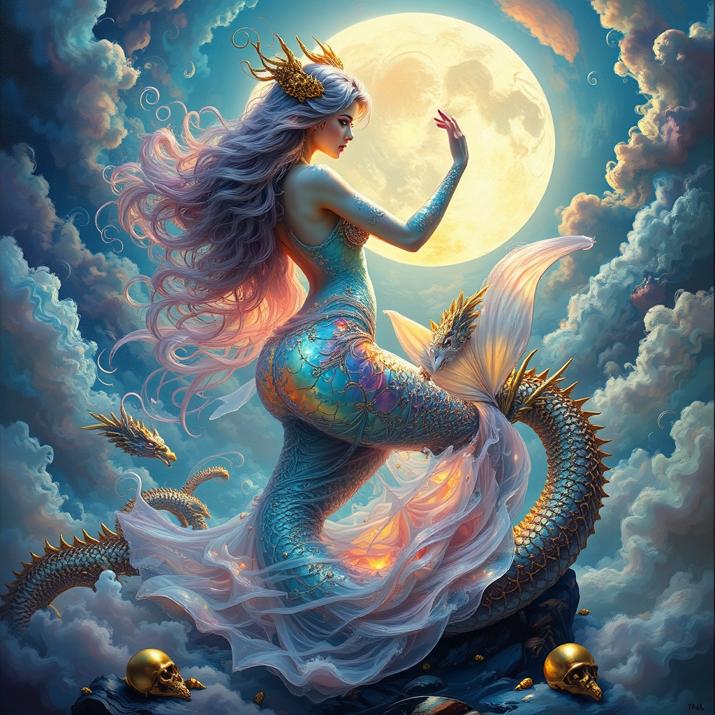 Mermaid dancing under a