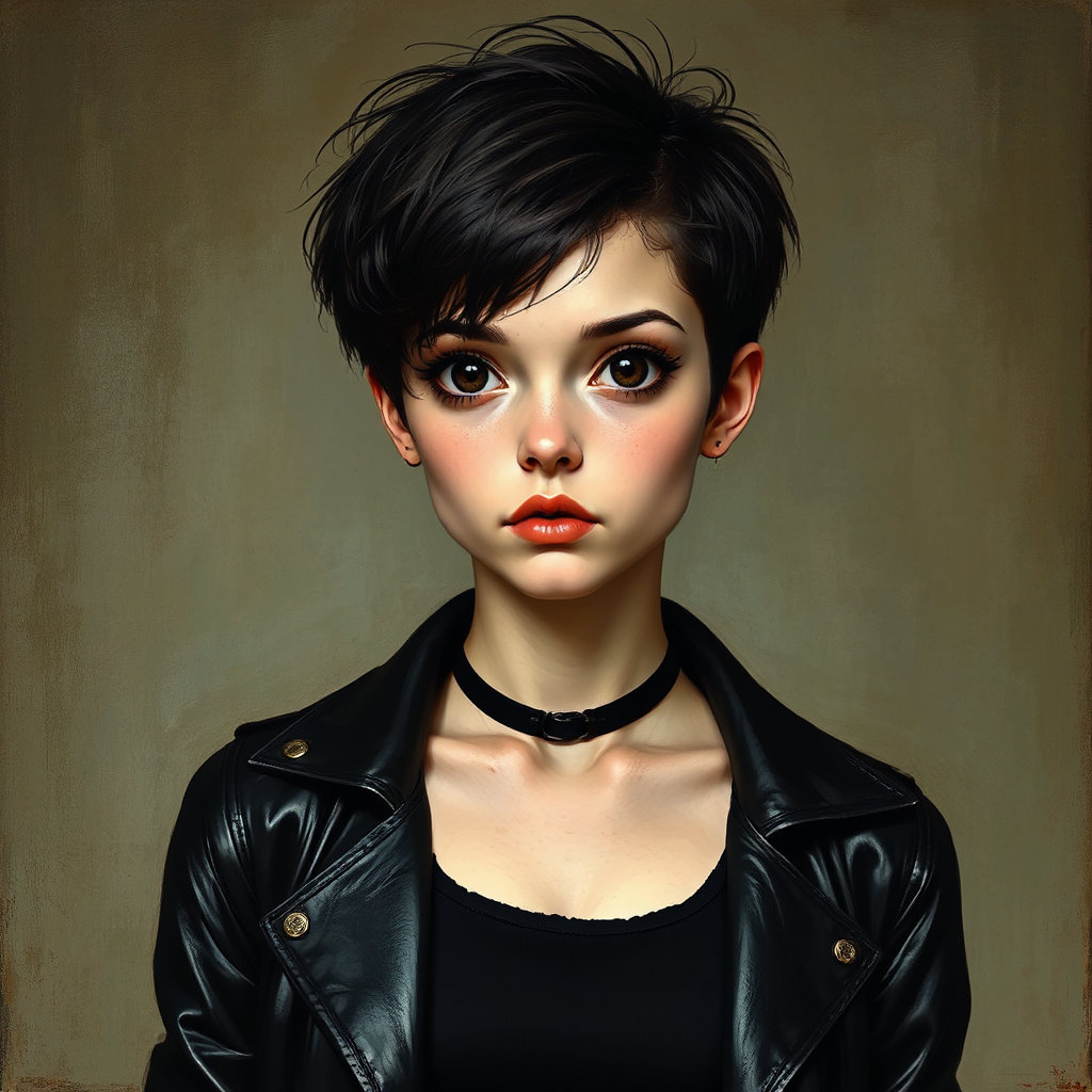 Young woman in dark