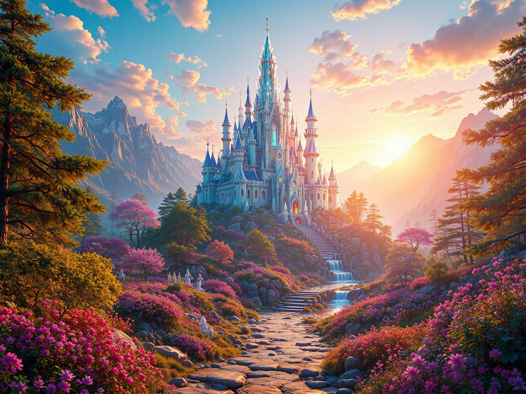 A crystal castle in