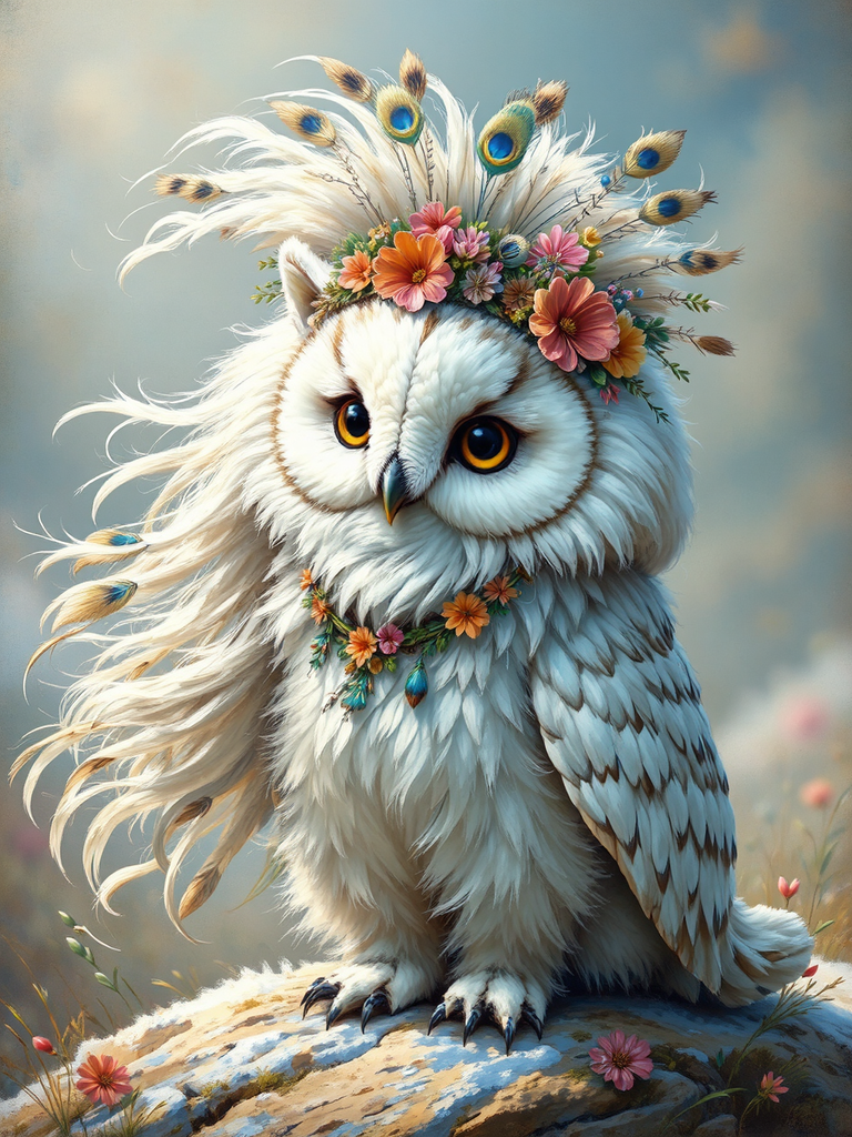 Cute mixed lion/owl hybrid