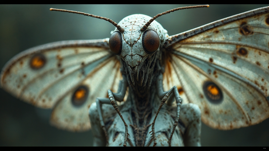 Female Mothman creature with