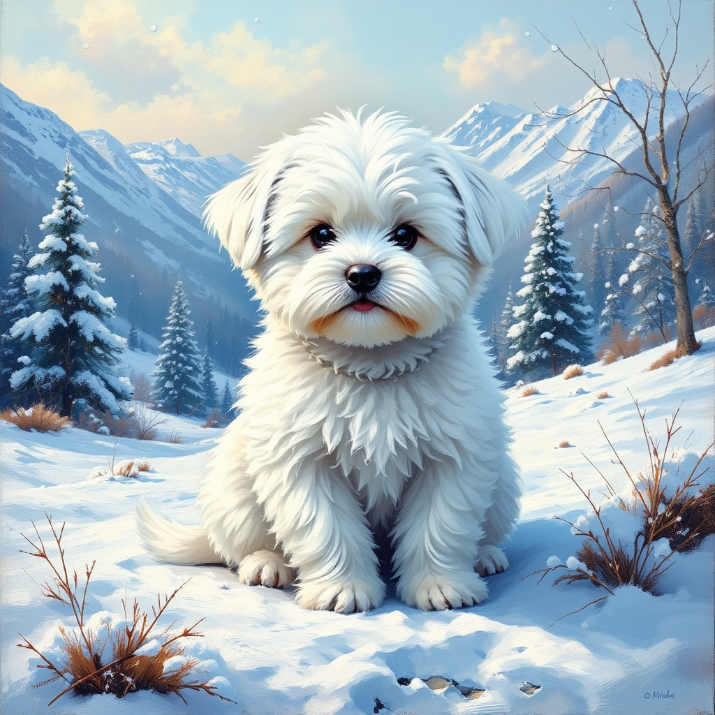cute fluffy maltese puppy