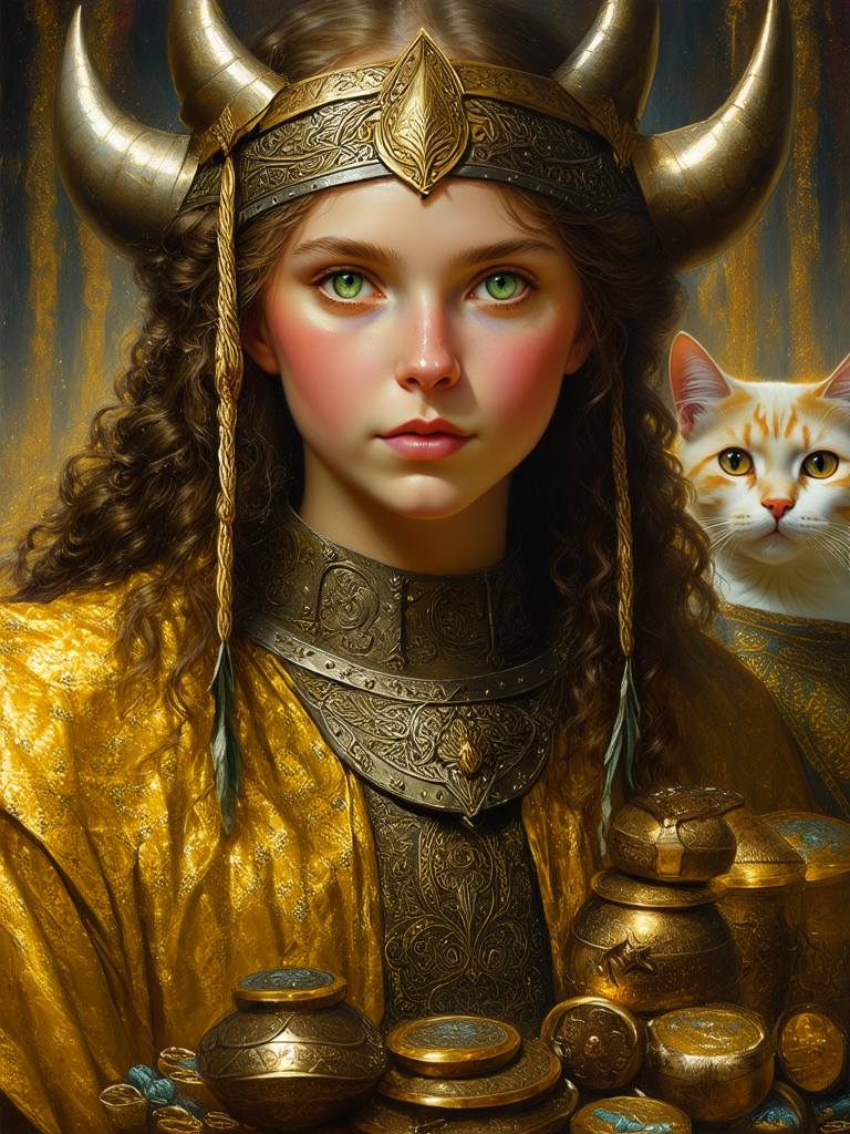 Viking woman with treasure
