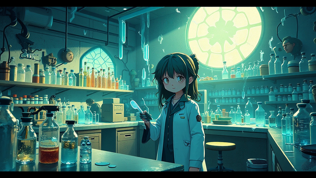 A futuristic laboratory scene