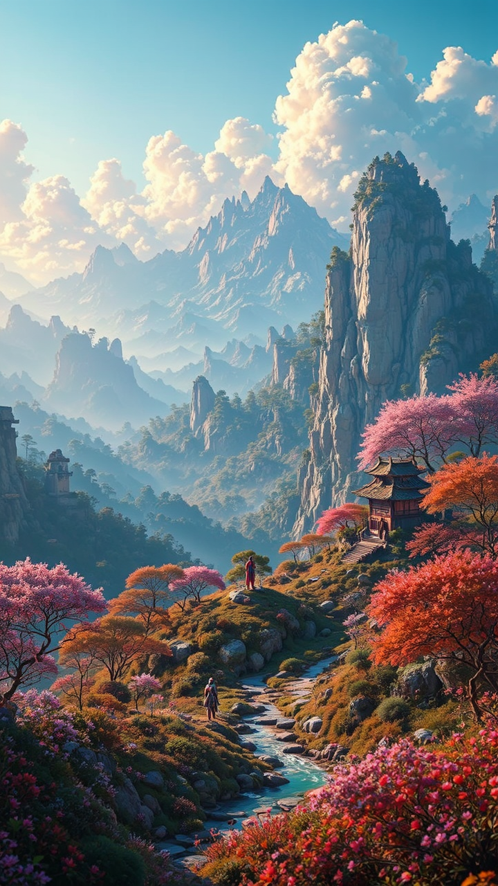 Beautiful landscape with rule
