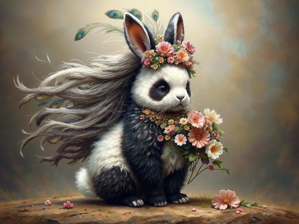 Fluffy hybrid bunny-like creature.