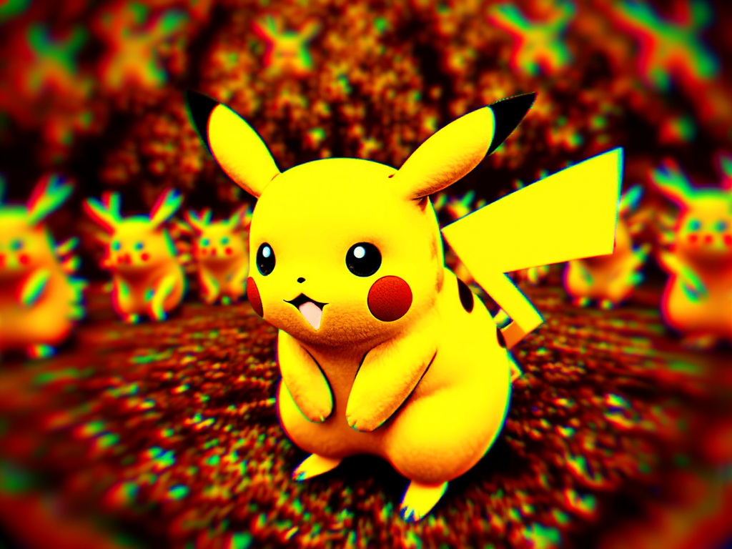 Autostereogram of Pikachu in