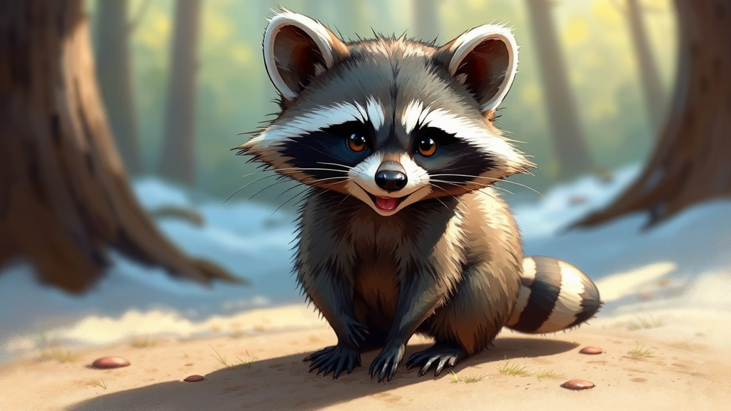 Raccoon in a cartoon