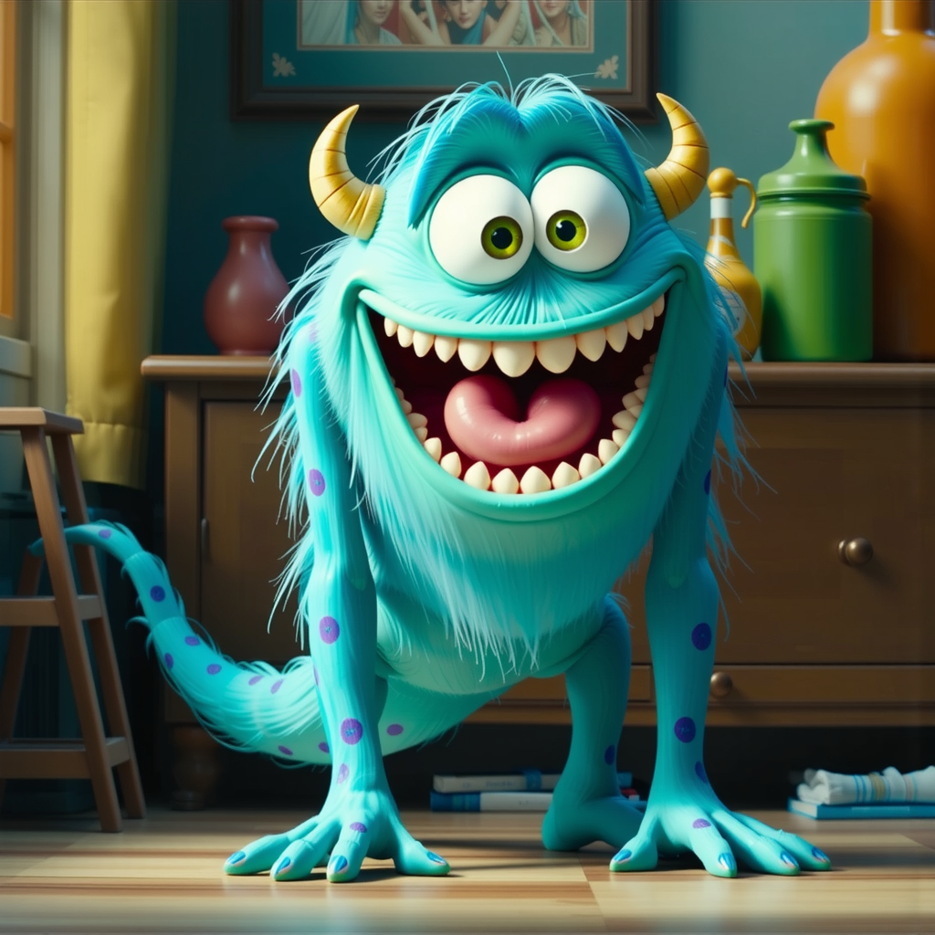 A happy monster in