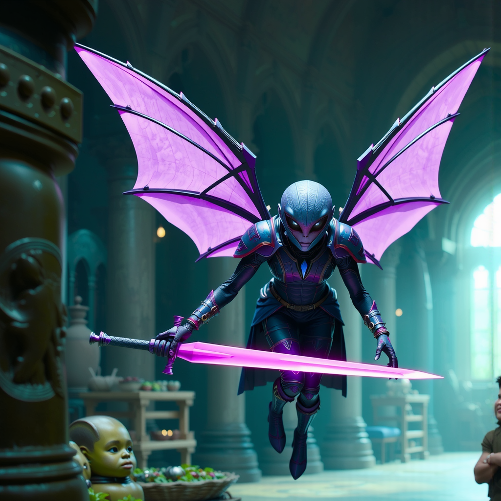 Flying creature with purple