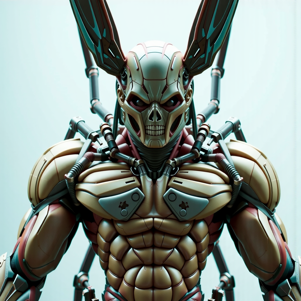 Muscular figure in an