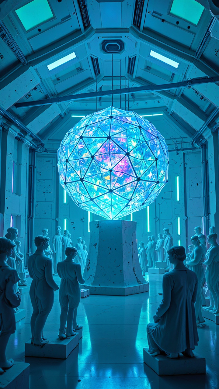 Industrial sci-fi lab with