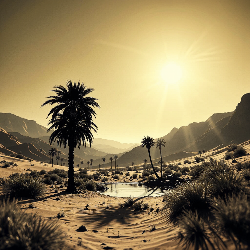 Palm tree oasis in