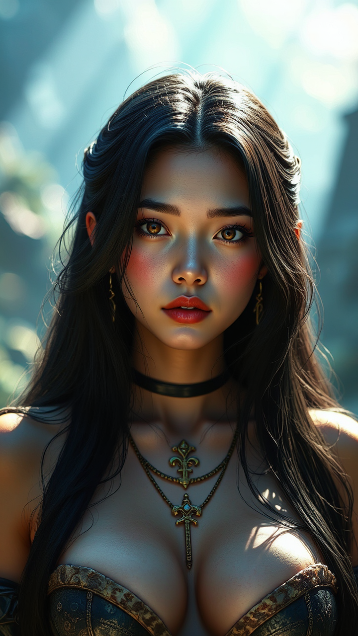 Asian valkyrie portrait with