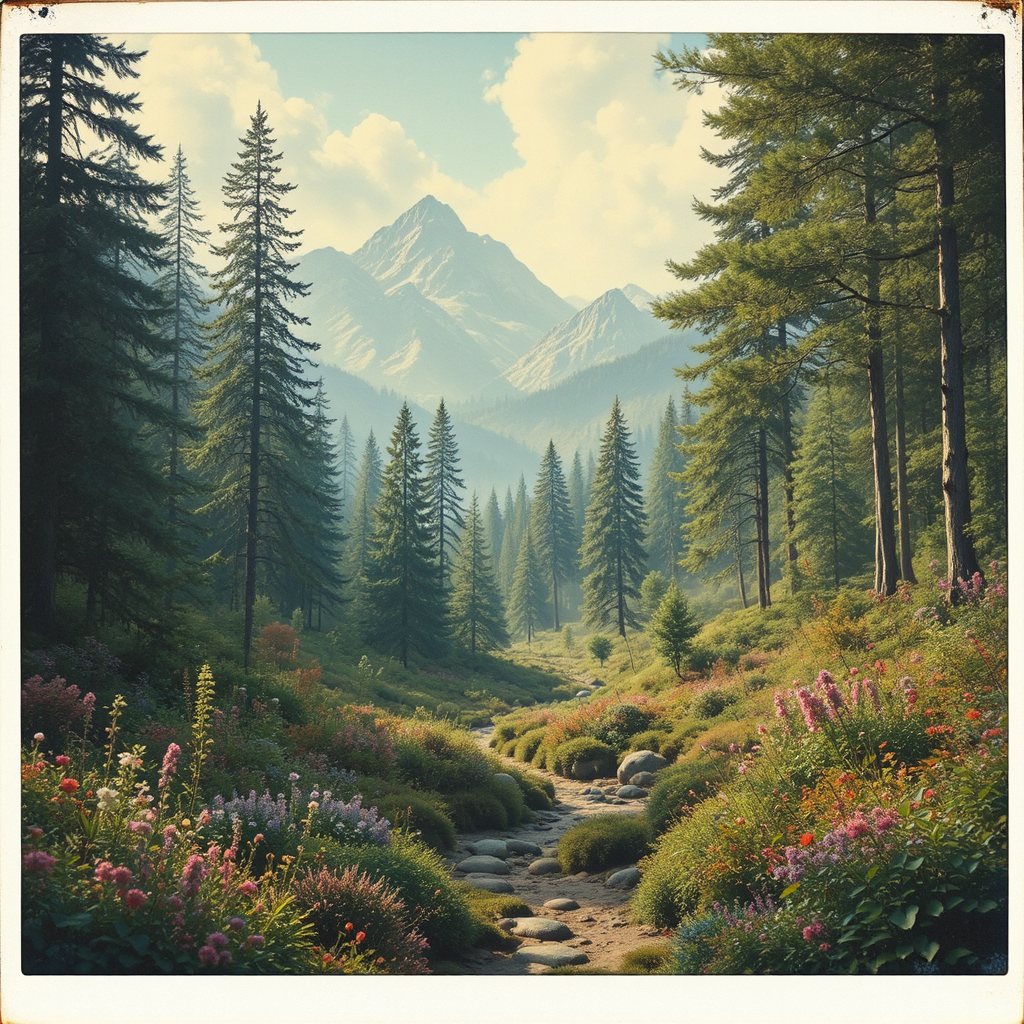 Landscape with herbs and