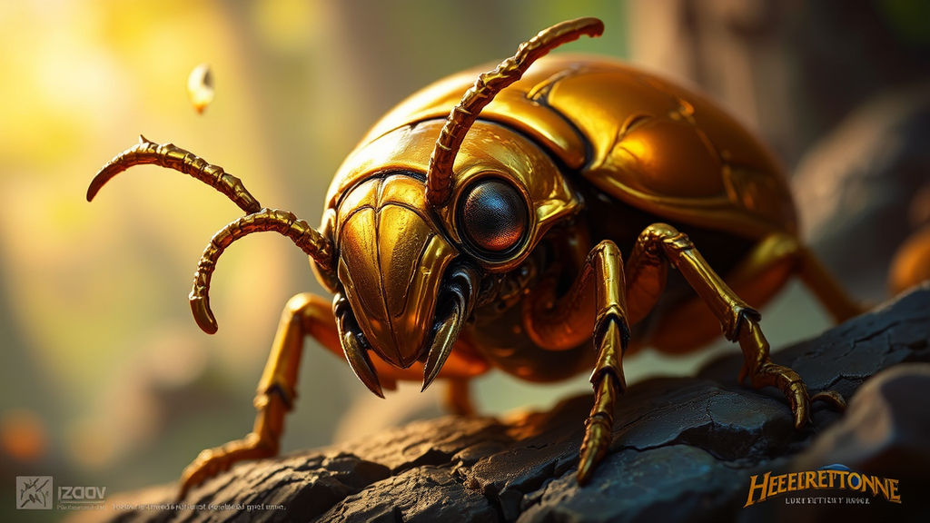 Golden beetle on a