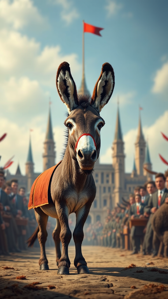 Donkeys sitting in a