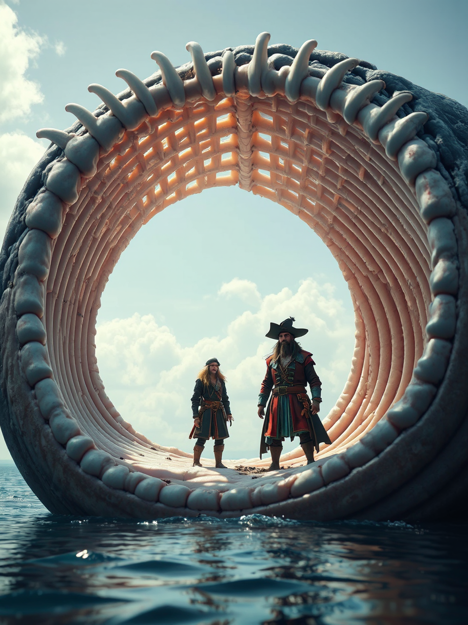 Pirates inside a whale's