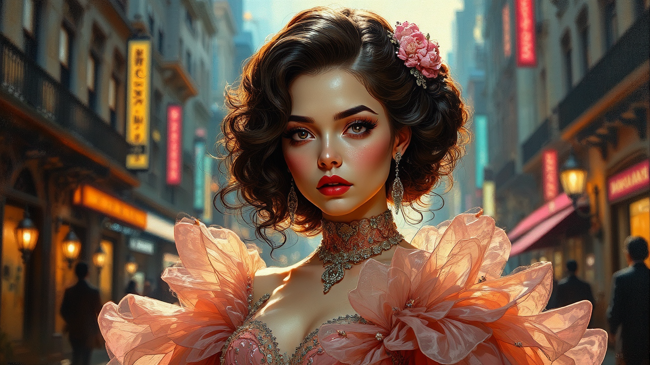 Cyberpunk city character in