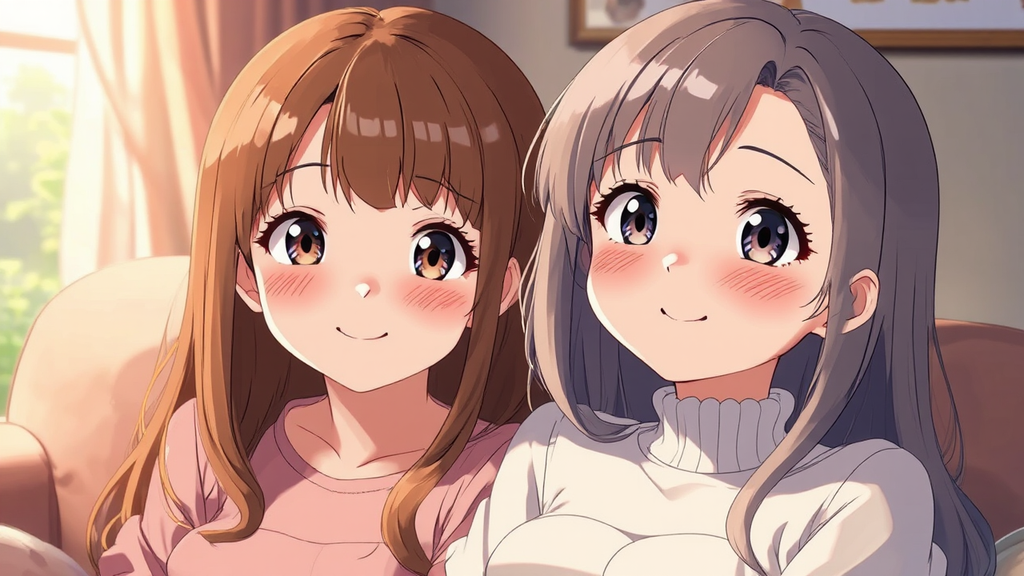 Two smiling girls on