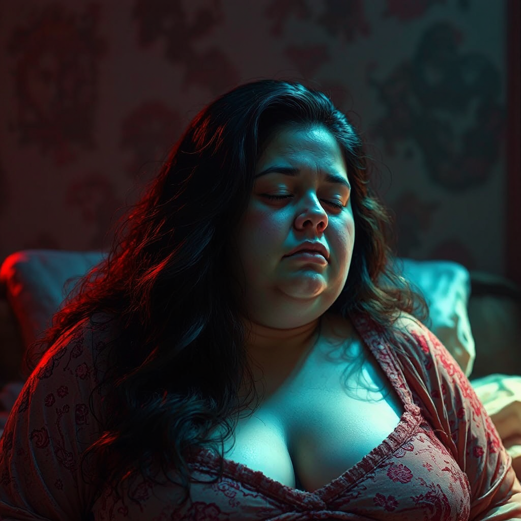 An obese woman in