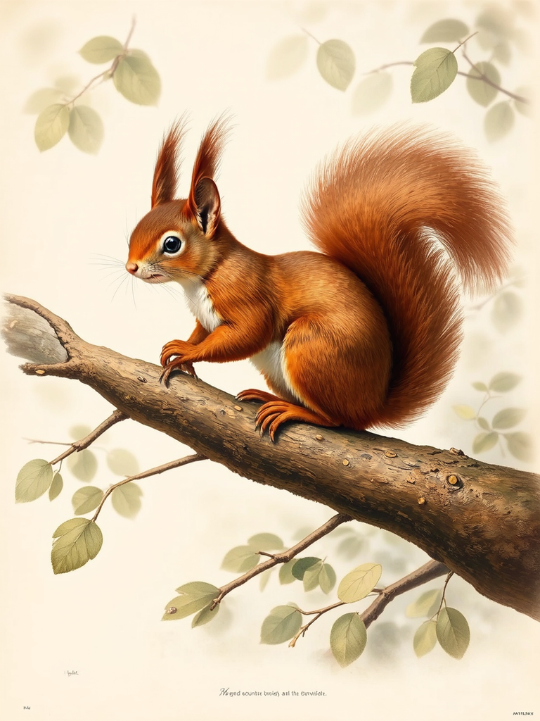 English red squirrel on