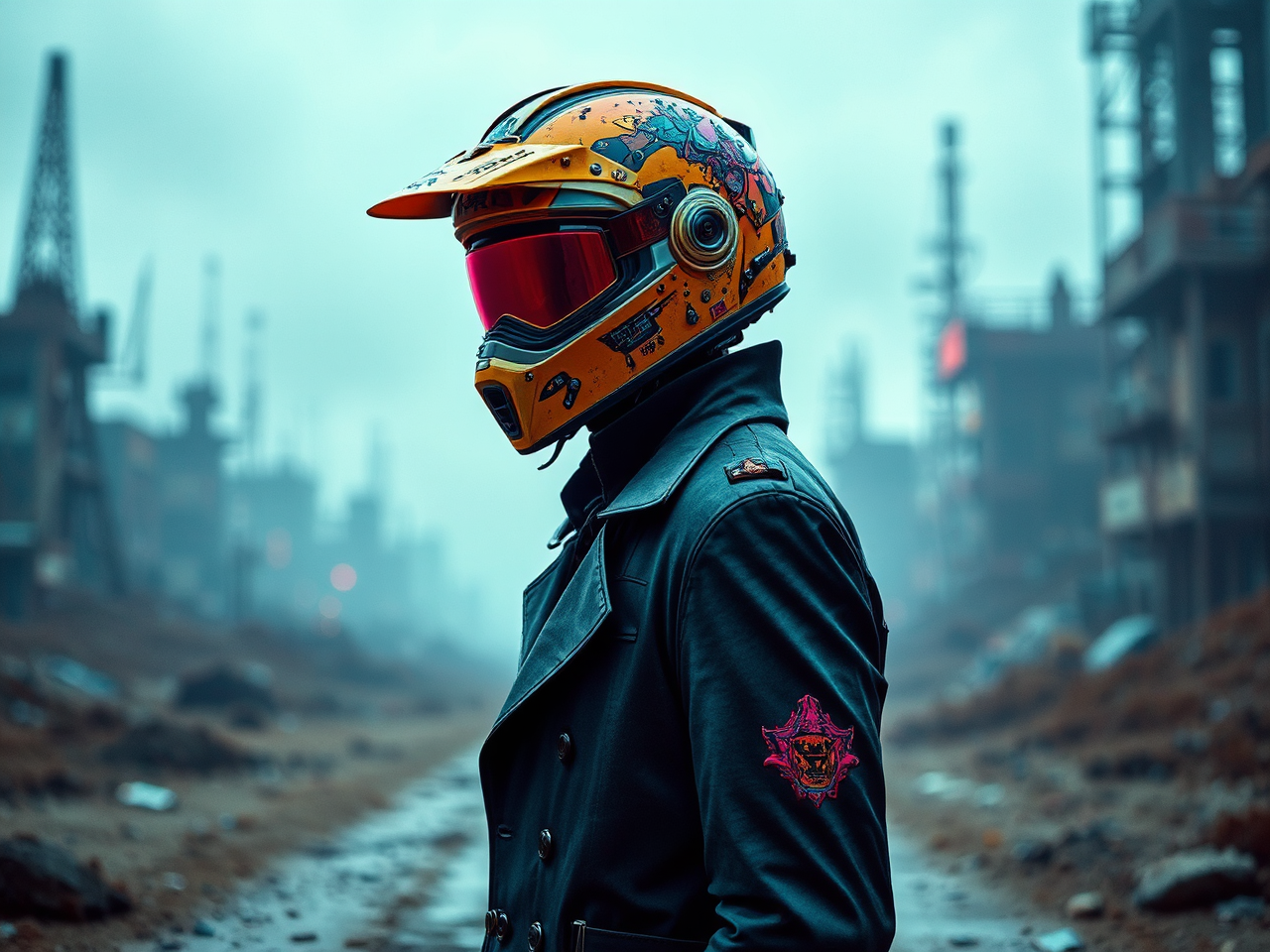 Mysterious figure in cybernetic