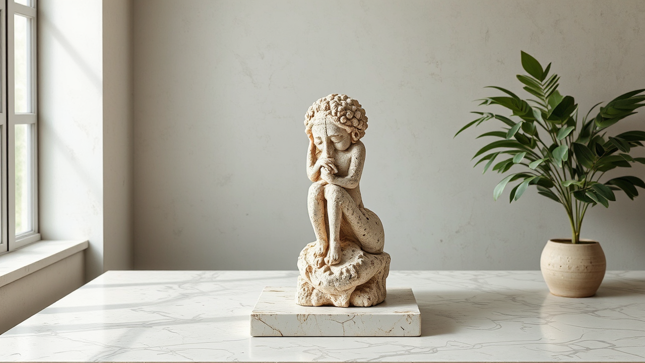 Ancient sculpture on a