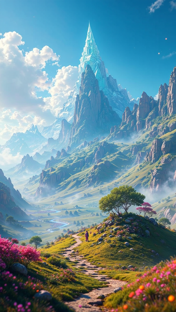 Beautifully rendered fantasy landscape.