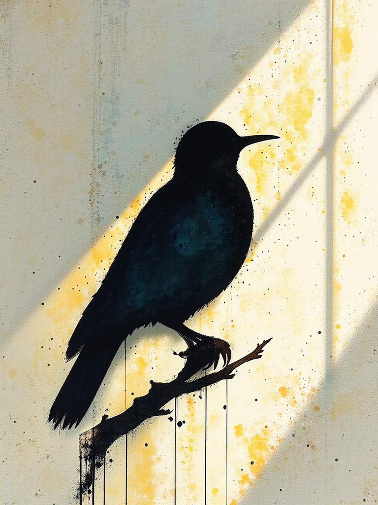Painted bird in warm