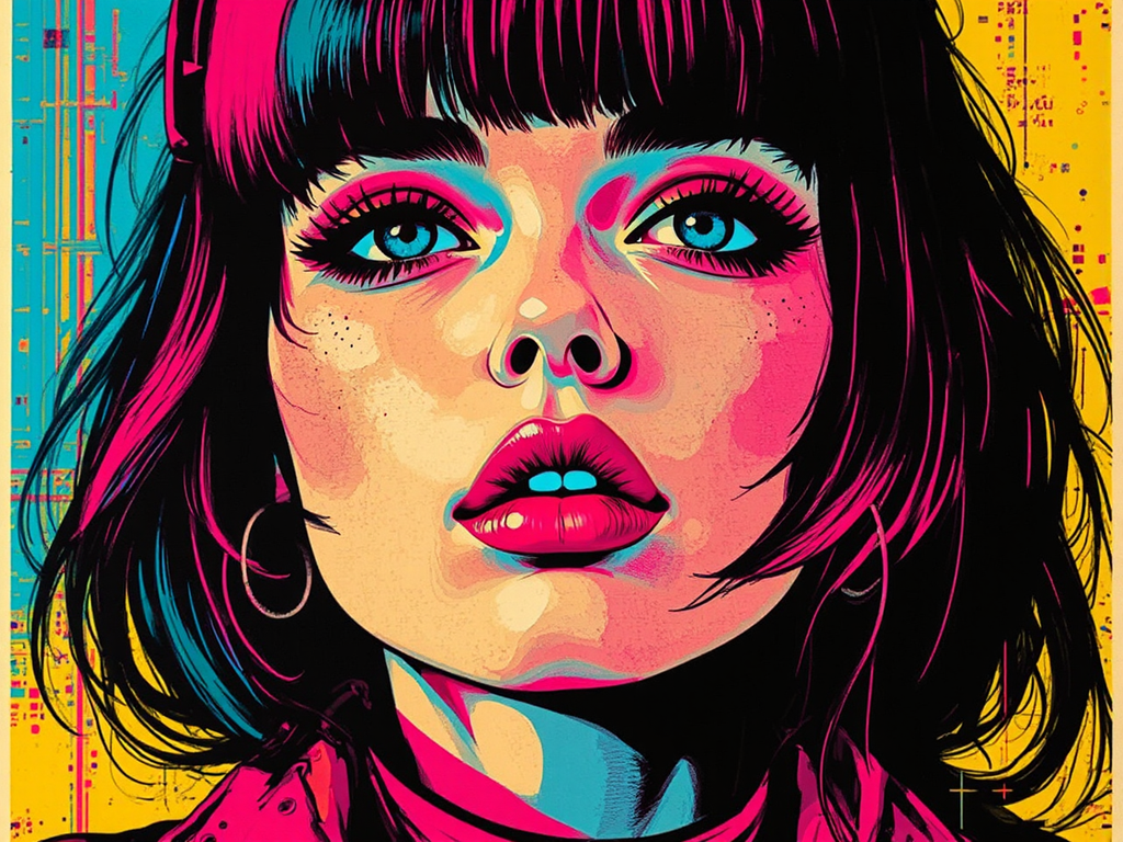 Cyberpunk style pop art