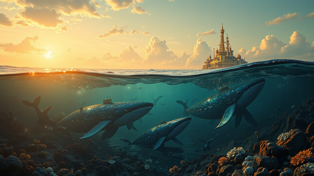 Whales in an underwater