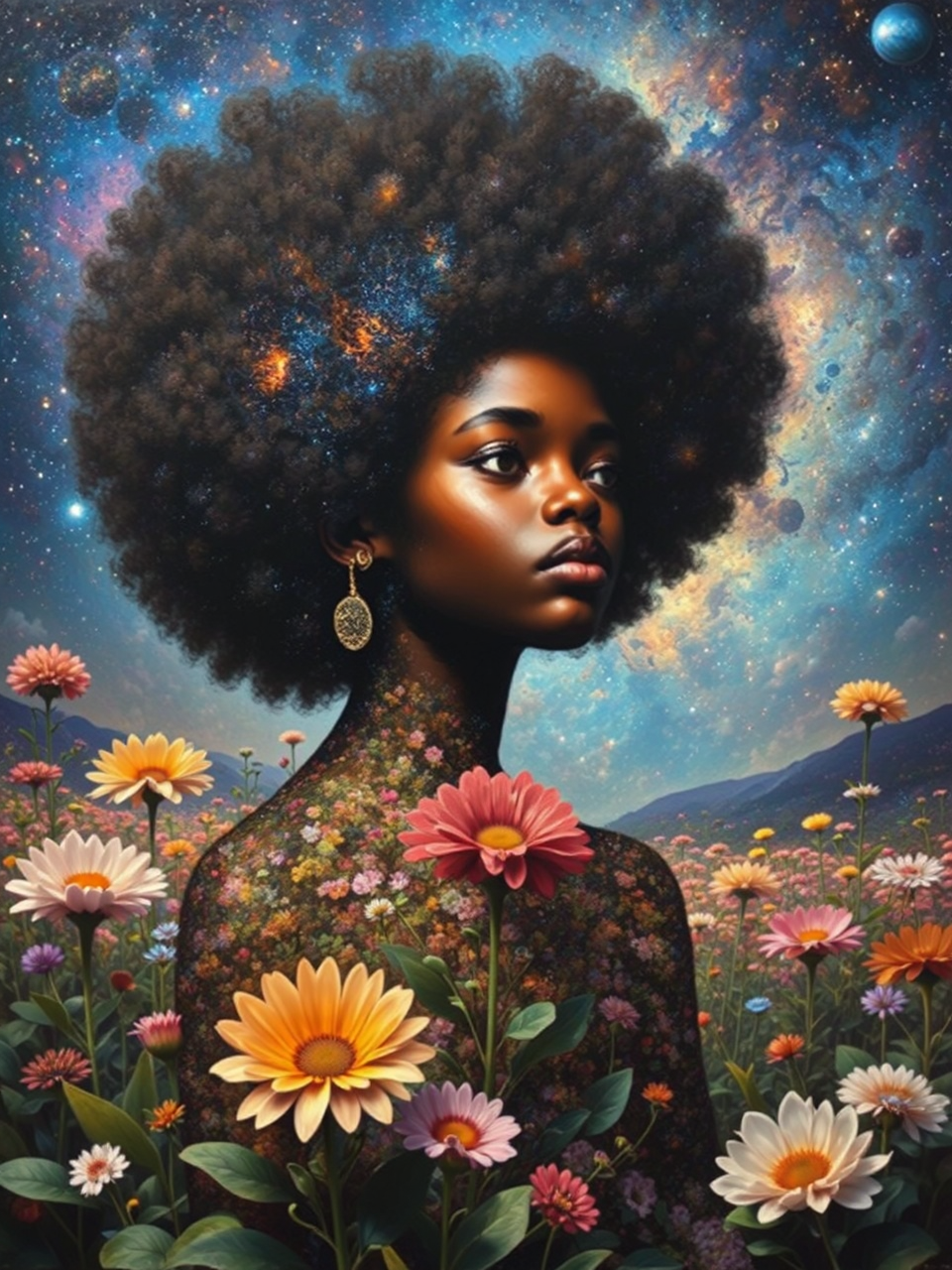 A galactic flower garden