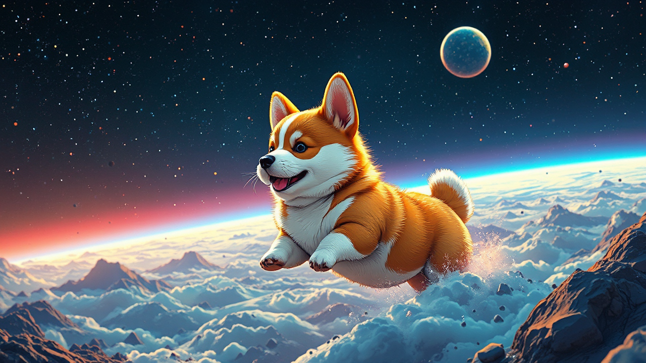 Cute corgi puppy floats