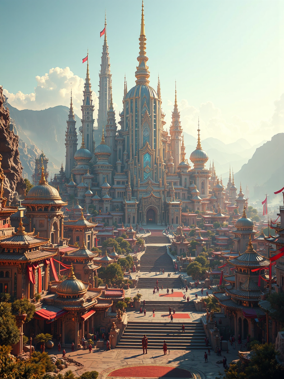 Future cityscape with vibrant