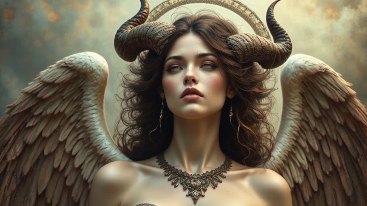 A goddess with wings