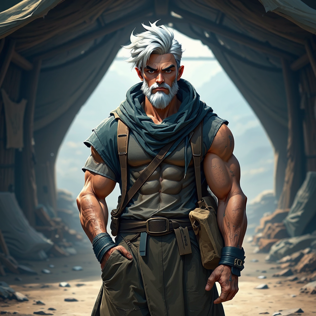 A muscular male warrior