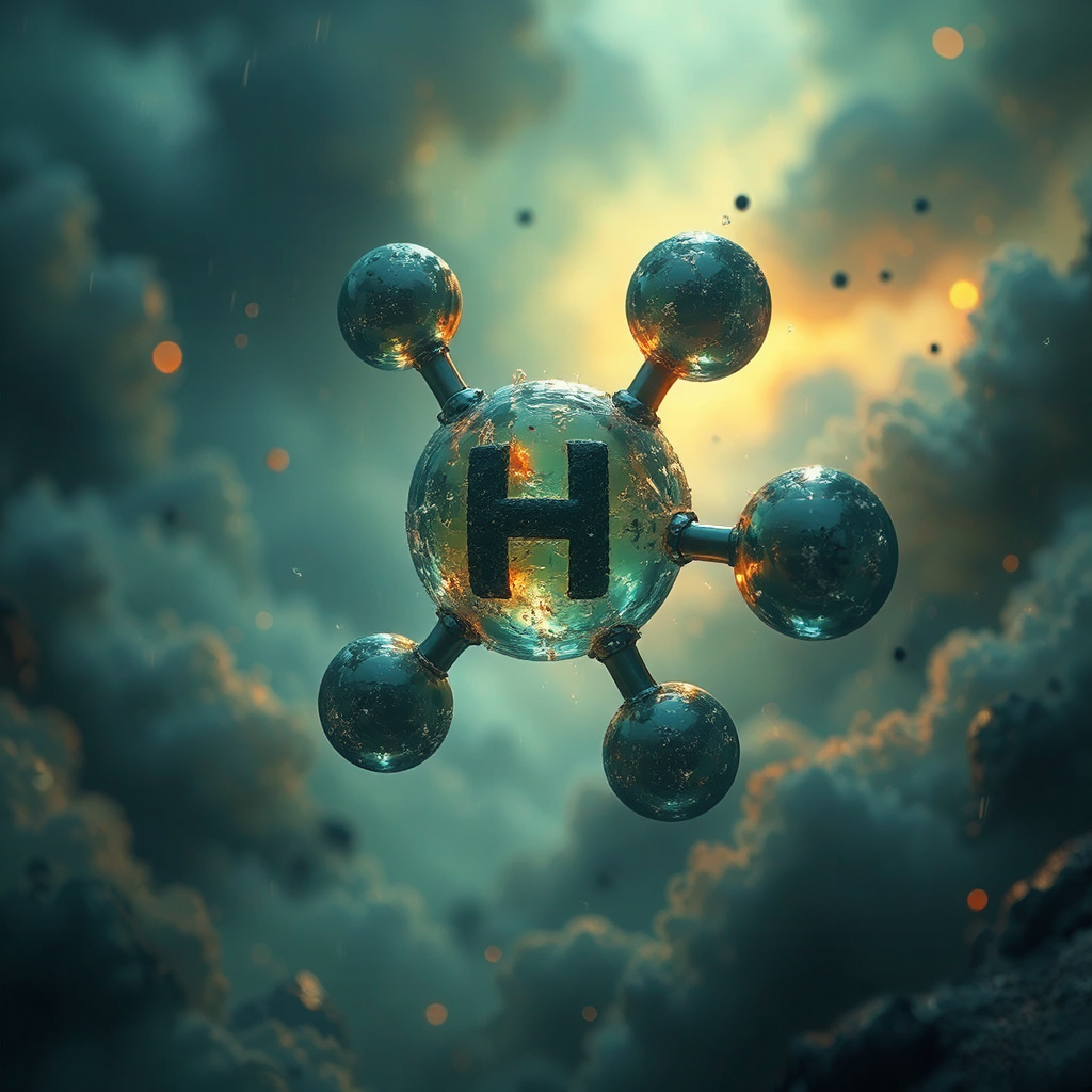 Methane molecule digital artwork