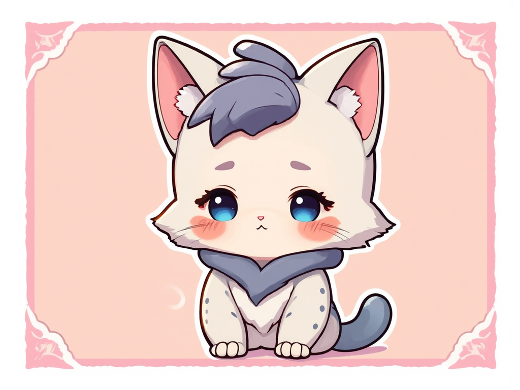 Chibi characters with cat