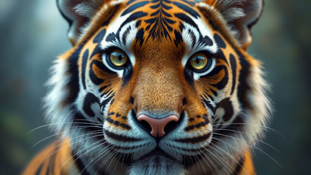 A tiger with very
