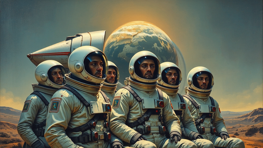 Men in spacesuits standing