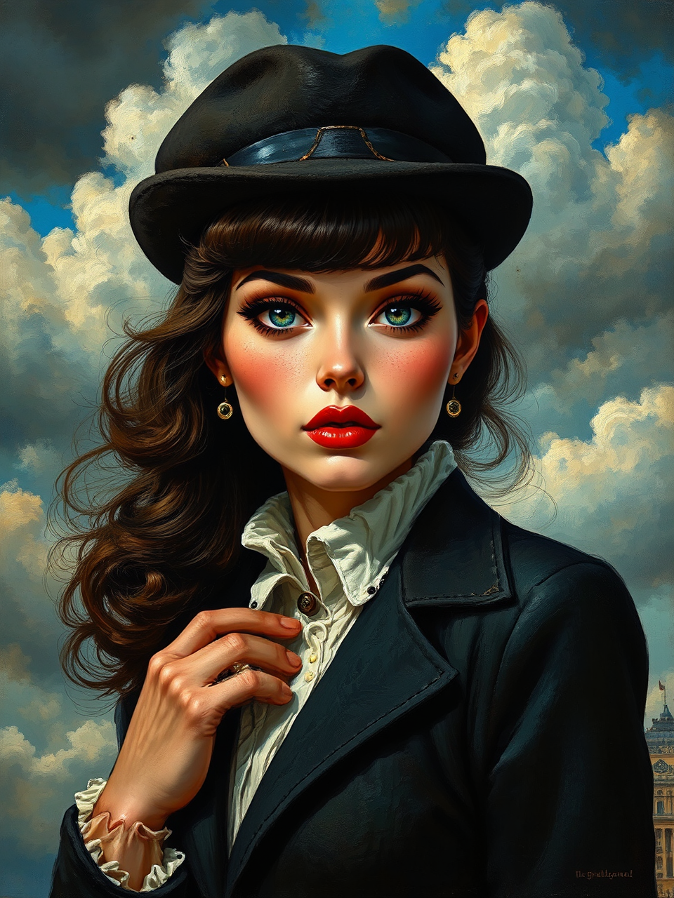 Woman in beatnik attire