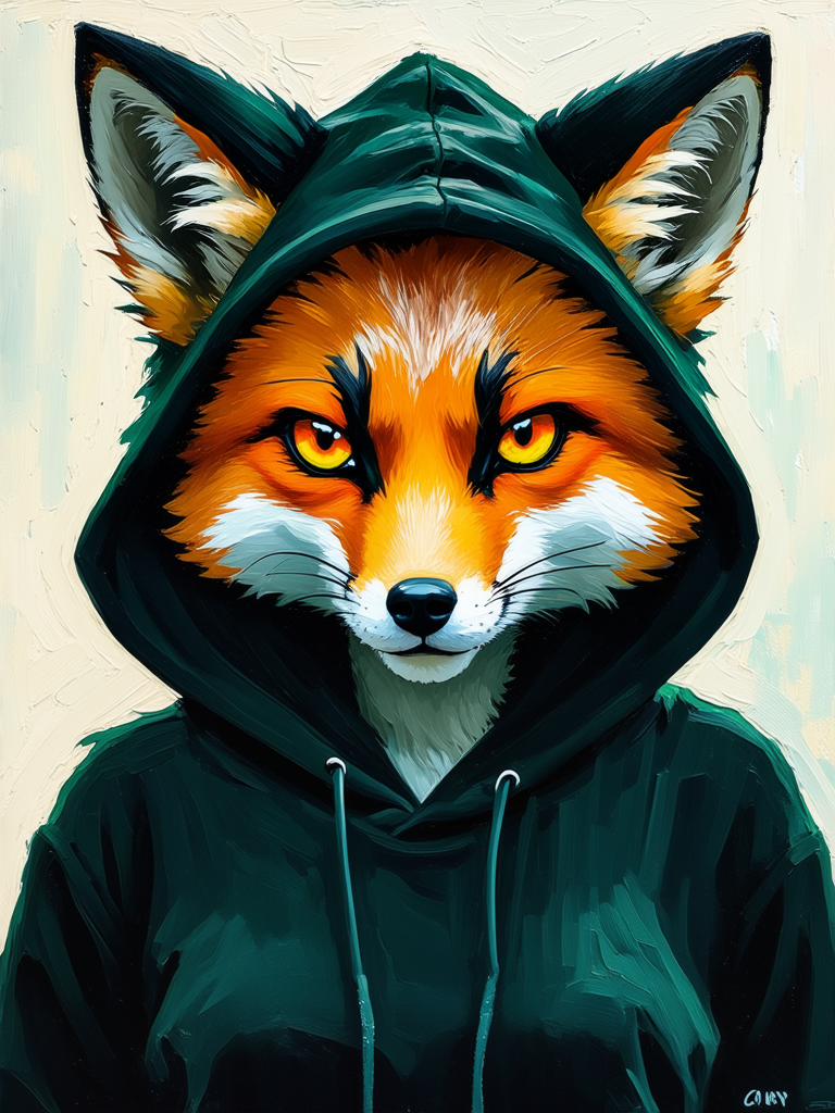 Anthropomorphic female green fox