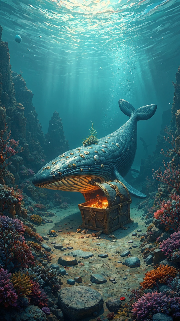 Crypto whale searches underwater