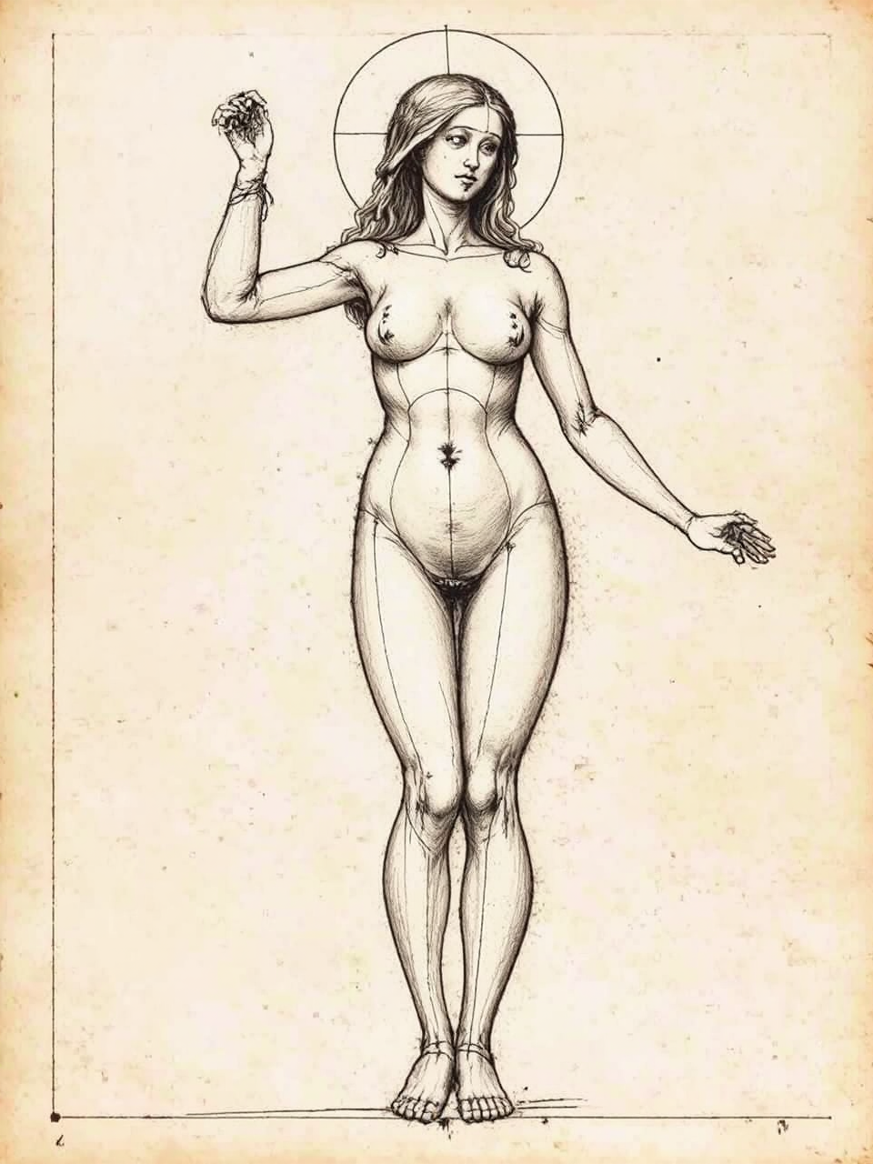 Vitruvian Woman in Proportional
