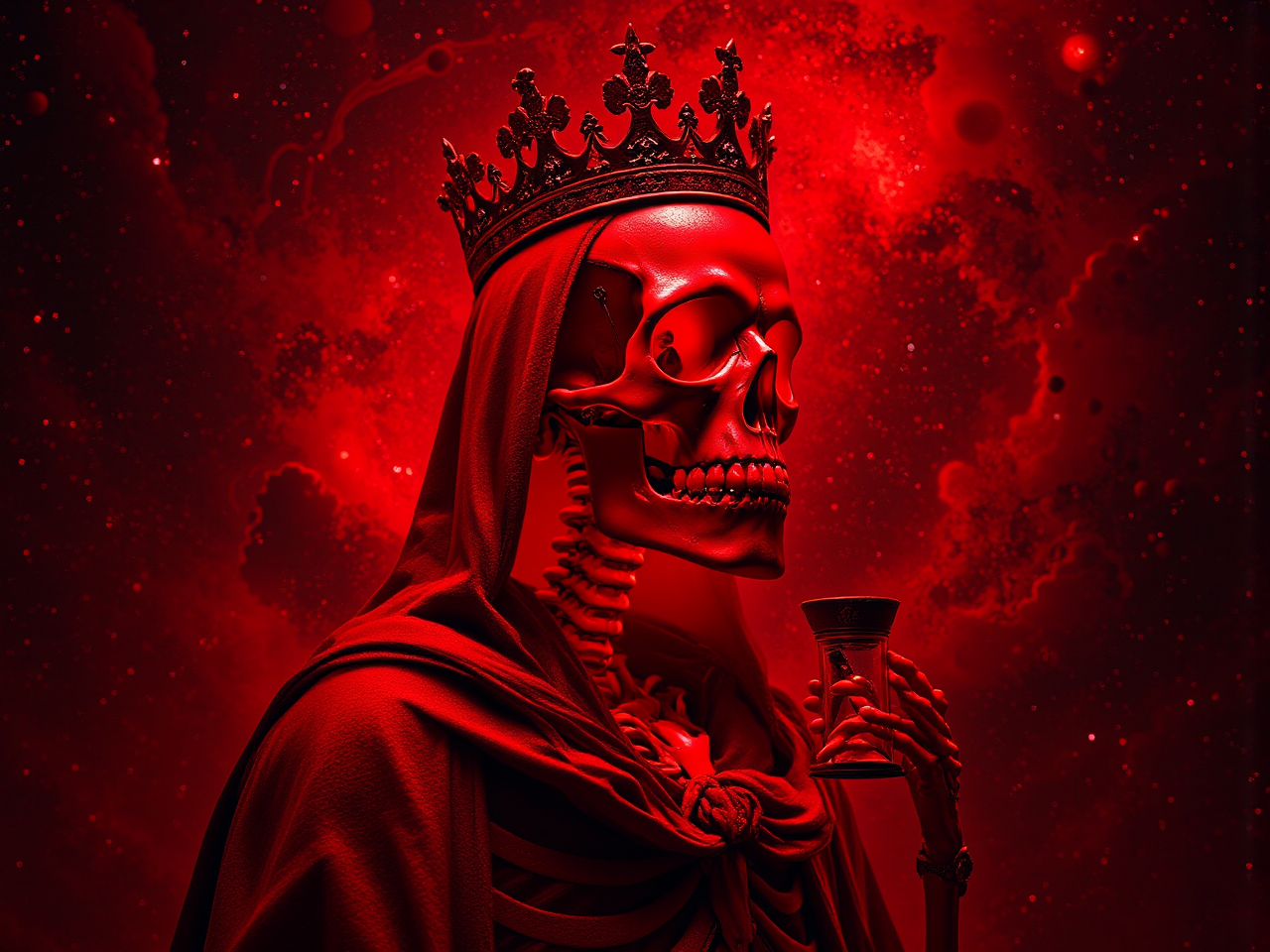 Red skeleton in a