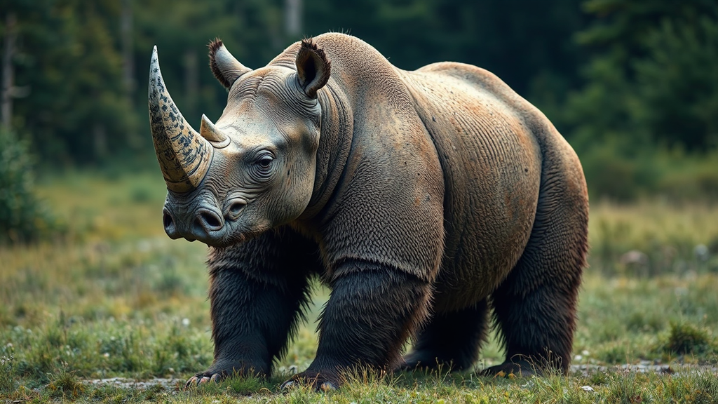 Rhino-head grizzly bear creature.