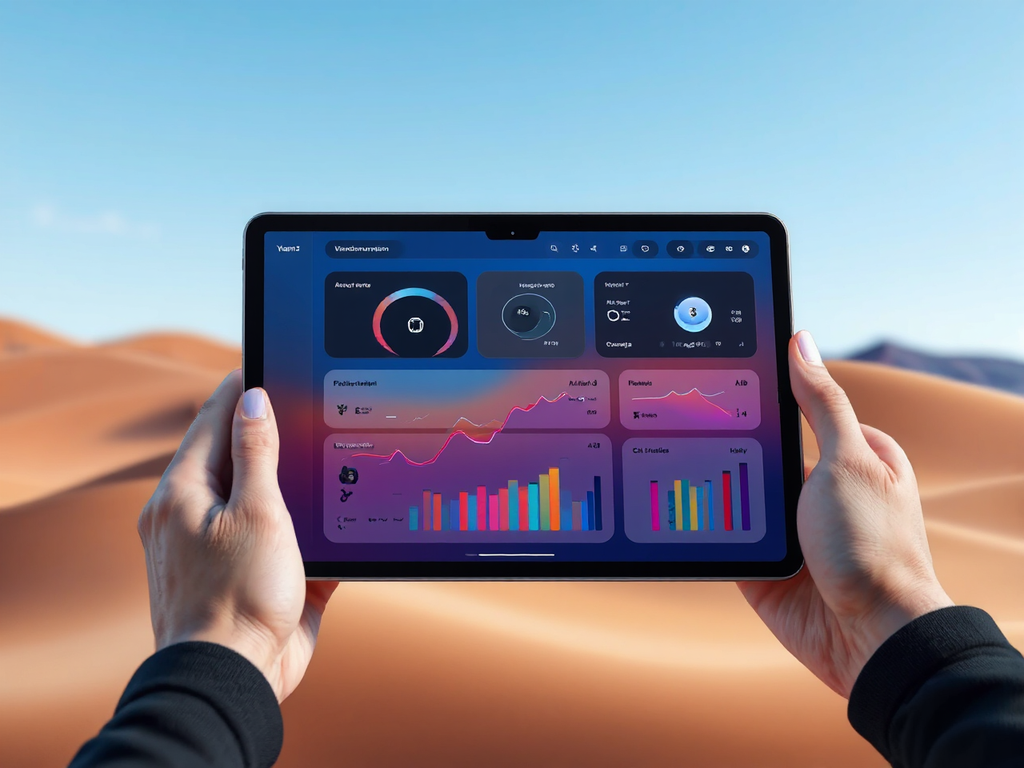 Modern tablet computer dashboard