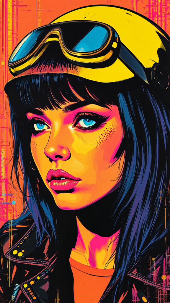 Cyberpunk pop art portrait