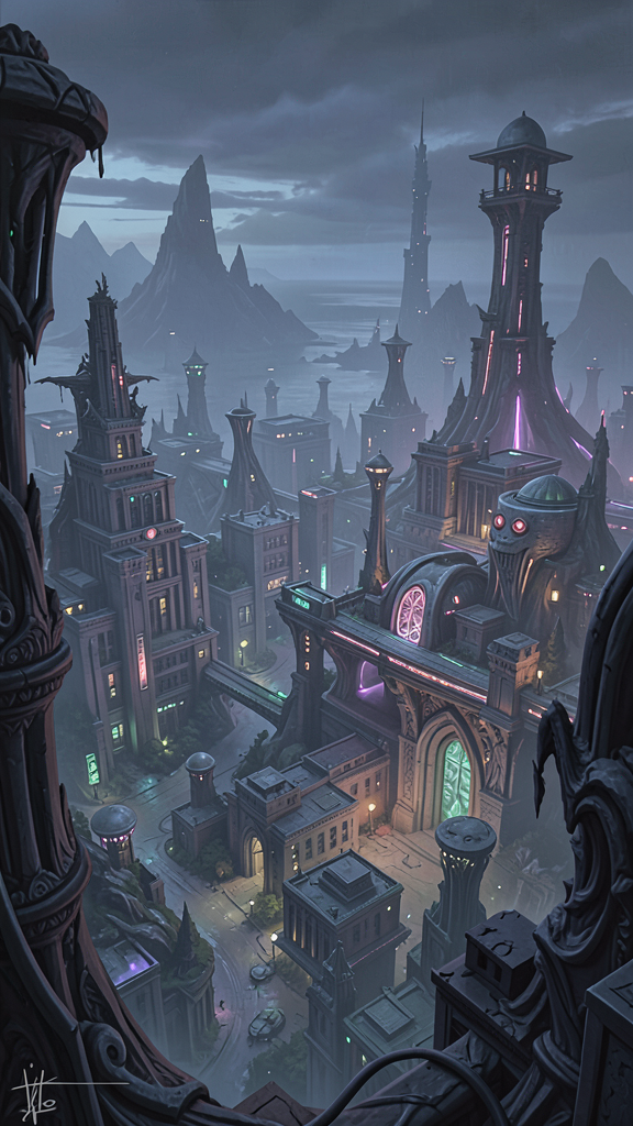 Alien city landscape